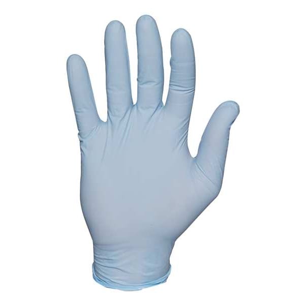 Showa 6005PF, Guantes desechables, 4 mil Palm, Nitrilo, sin polvo, M (8), 100 piezas, Azul - 6005PFM