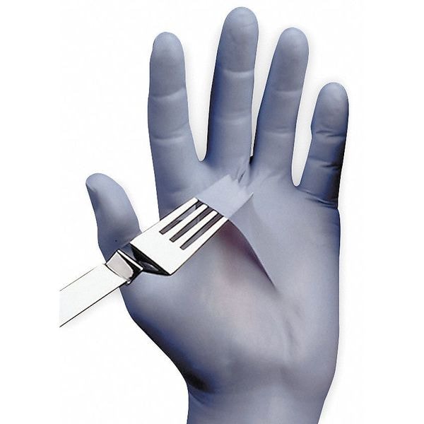 Showa 7005, Guantes desechables, 4 mil Palm, Nitrilo, sin polvo, S, 100 paq, Azul - 7005PFS