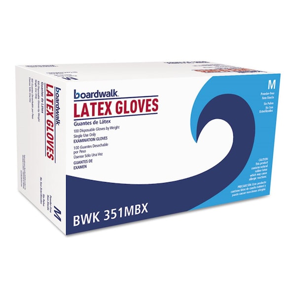 Guantes de examen de látex Boardwalk, 4.8 mil Palm, Látex, Sin talco, M, 1000 PK, Natural - 351MCT