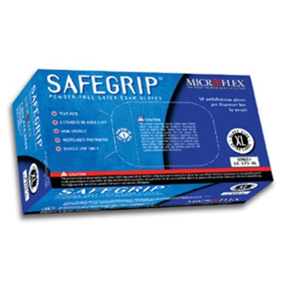 Ansell SafeGrip, Guantes de exploración de látex, látex, S, azul - MFX-SG375S
