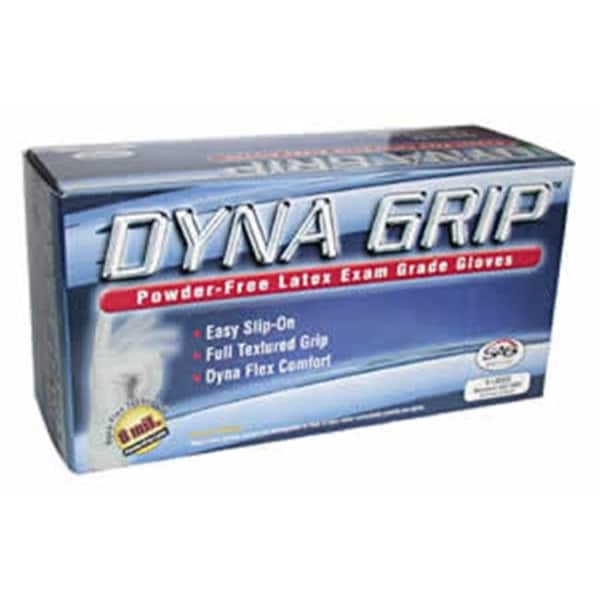 S.A.S. Safety Corp Dyna Grip, Guantes Desechables de Látex, 8 mil en la palma, Látex, sin Polvo, Talla Grande, 100 Paquete - SAS650-1003