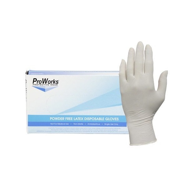 Guantes Desechables de Látex Hospeco, Palma de 5 milésimas de pulgada, Látex, Sin Polvo, L, Paquete de 100 unidades, Natural - GL-L105FL