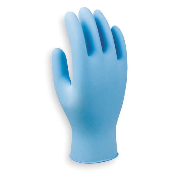 Guantes desechables Showa 8500PF, 8.0 mil Palm, Nitrilo, sin polvo, L, 50 paquetes, Azul - 8500PFL