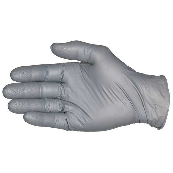 Ansell TouchNTuff 93-250, Guantes desechables de nitrilo, 4.7 mil Palm, Nitrilo, sin polvo, L, paquete de 100, gris - 93-250.