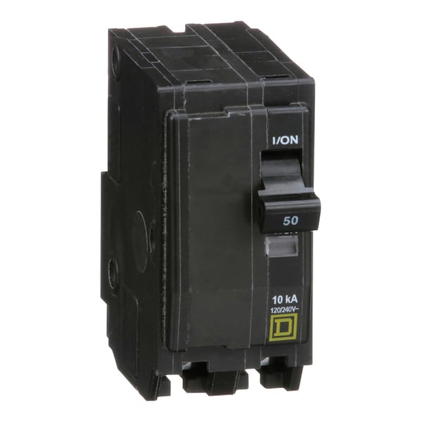 Square D Miniature Circuit Breaker, QO Series, 50A, 2 Pole, 120/240V AC, 10kA at 120/240V AC - QO250CP