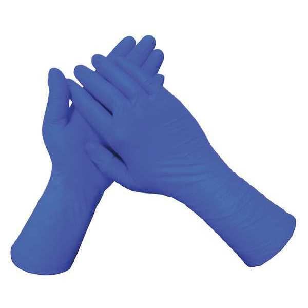 Guantes desechables Condor, 15.0 mil Palm, Látex de Caucho Natural, Sin Polvo, S, 50 piezas, Azul - 48UN65
