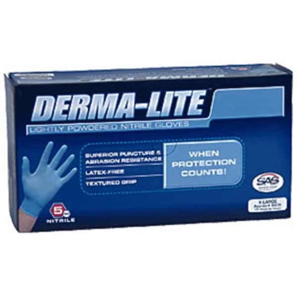S.A.S. Safety Corp Derma-Lite, Guantes Desechables de Nitrilo, 5 mil de Espesor en la Palma, Nitrilo, Talla XL, Paquete de 100 - SAS6609