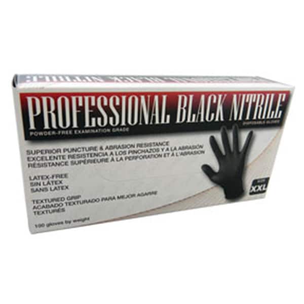 Sas Safety Derma-Pro, Guantes desechables de nitrilo, 4.5 mil de grosor en la palma, nitrilo, sin polvo, tamaño grande, color negro - SA334792