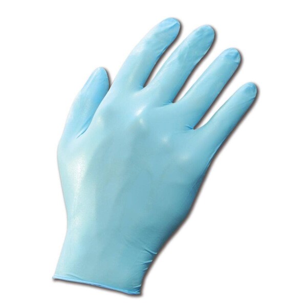 Showa 7005, Guantes Desechables, 4 mil Palma, Nitrilo, con Polvo, L, 100 piezas, Azul - 7005PFL