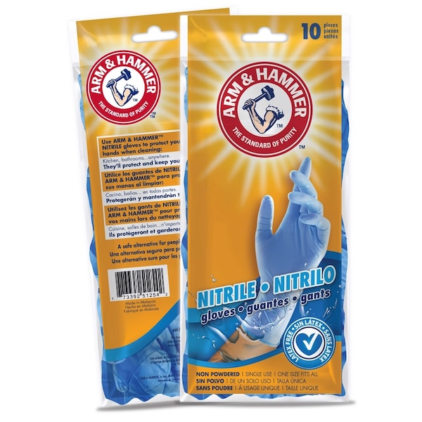 Guantes desechables de nitrilo Arm & Hammer, nitrilo, talla única, azul - AH-1254