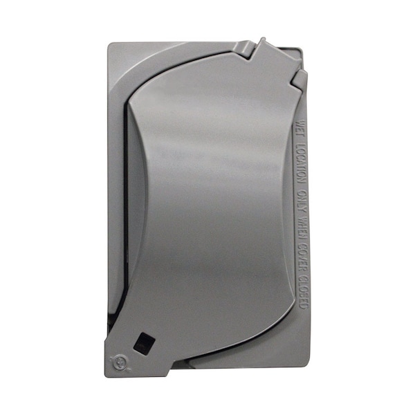 Sigma Electric Electrical Box Cover, 1 Gang, Rectangular, Metal Die-Cast, GFCI, Duplex and Round Receptacle Cover - 14147