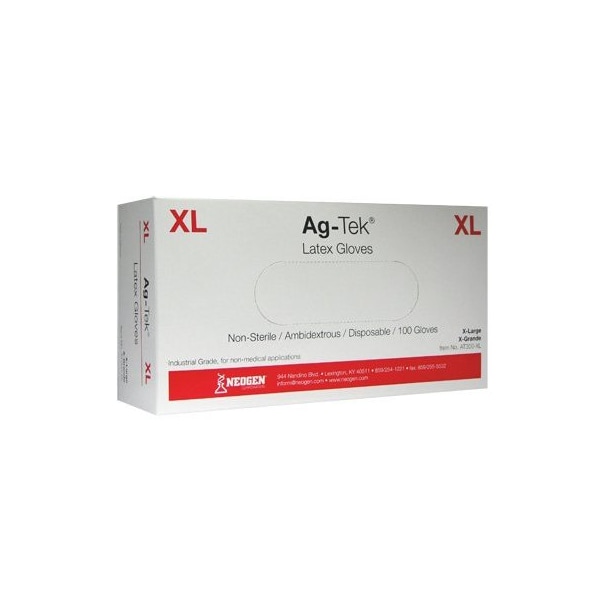 Neogen Corporation Ideal, Guantes Desechables de Látex, 4 mil Palma, Látex, Libre de Polvo, XL, 100 PK - AT300PF-XL