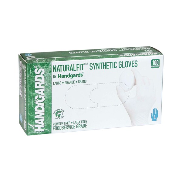 Guantes sintéticos sin látex de Handgards, sintéticos, sin polvo, L, 1000 piezas, blanco - 304362133