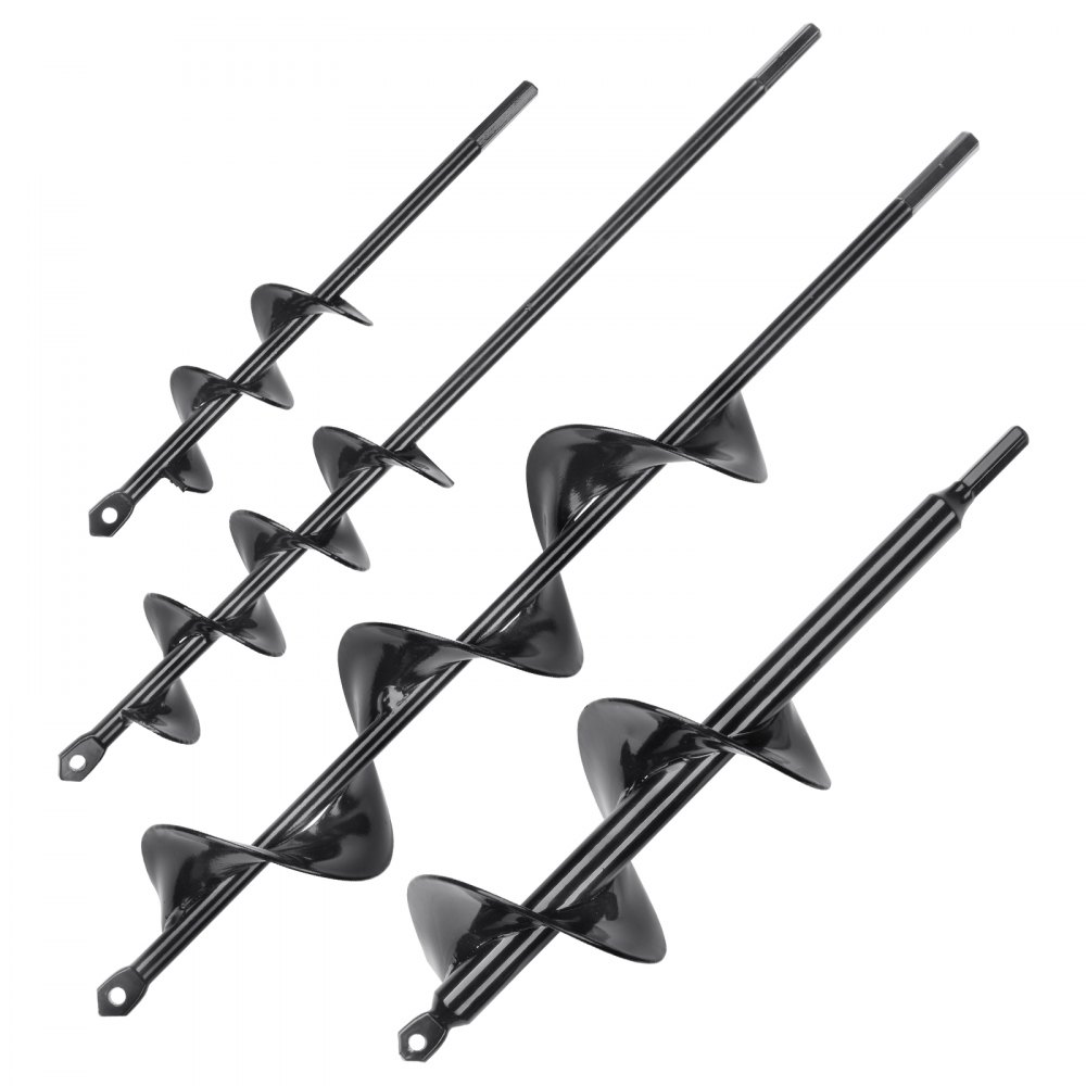 VEVOR Auger Drill Bits for Planting Set of 4, Garden Auger Drill Bit, Spiral Drill Bit for Post Hole Digger, Bulbs Planting & Holes Digging, for 3/8" Hex Drive Drill - LXZTHS16IN3IKKT4FV0