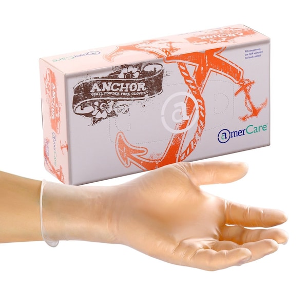 Guantes desechables de vinilo Infiniti, vinilo, M, paquete de 100, color natural - 2299-2