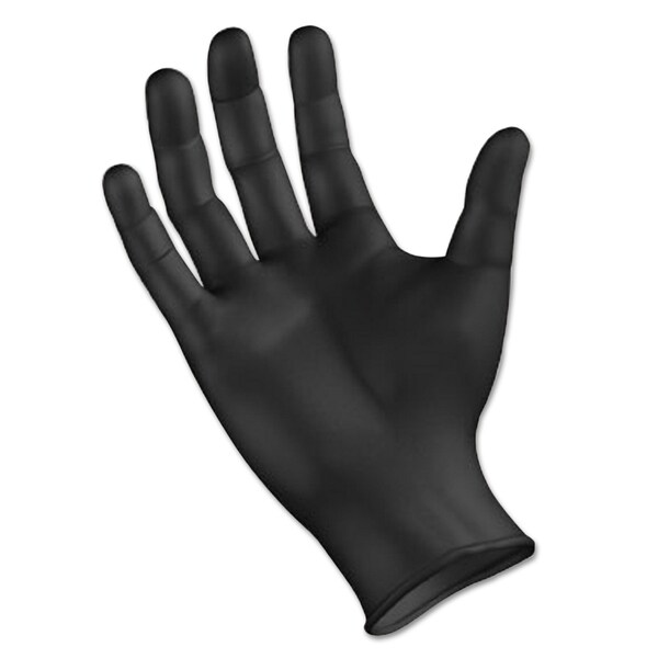 Serie 396 de Guantes Desechables de Nitrilo Boardwalk, 4.4 mil de Grosor en la Palma, Nitrilo, Sin Polvo, Talla M, Paquete de 1000 unidades, Negro - BWK396MCT