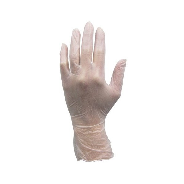 Guantes desechables de vinilo Hospeco, vinilo elástico, sin polvo, M, 100 unidades, natural - GL-SV104FM