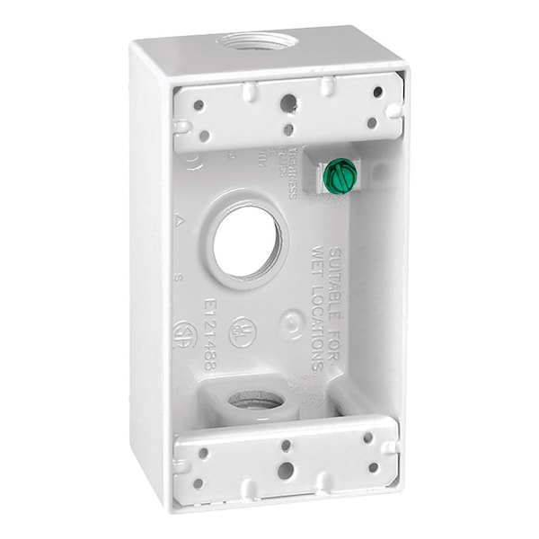Sigma Electric Outlet Box, 1 Gang, Die-Cast Metal - 14250WH