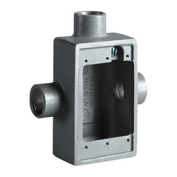 Killark Electrical Box, 18 cu in, FST Box Type, 1 Gang, Malleable Iron, Rectangular Shape - FST-2M