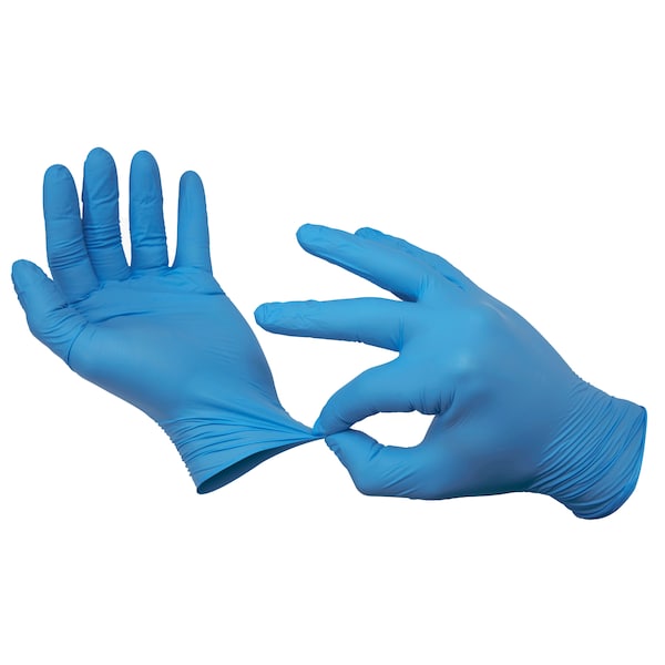 Guantes desechables de nitrilo Kleen Chef, látex de nitrilo sintético, sin polvo, S, paquete de 100, azul - KC-MS-S-DNG-1BL