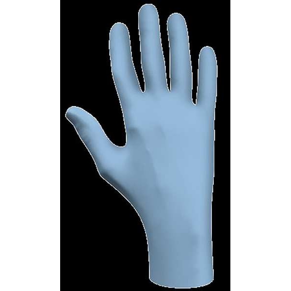 Guantes Desechables de Nitrilo Showa, 4 mil Palm, Nitrilo, Sin Polvo, M (8), 100 piezas, Azul - M7005PFM
