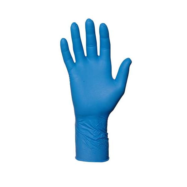 Guantes desechables Ansell, palma de 4.0 mil, nitrilo, sin polvo, tamaño S, paquete de 100, color azul - 73-405