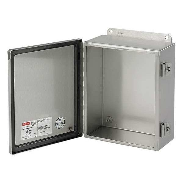 Nvent Hoffman 316 Stainless Steel Electrical Enclosures, 12 in H, 6 in D, 12 in W, NEMA 4X, Hinged - A1212CHNFSS6