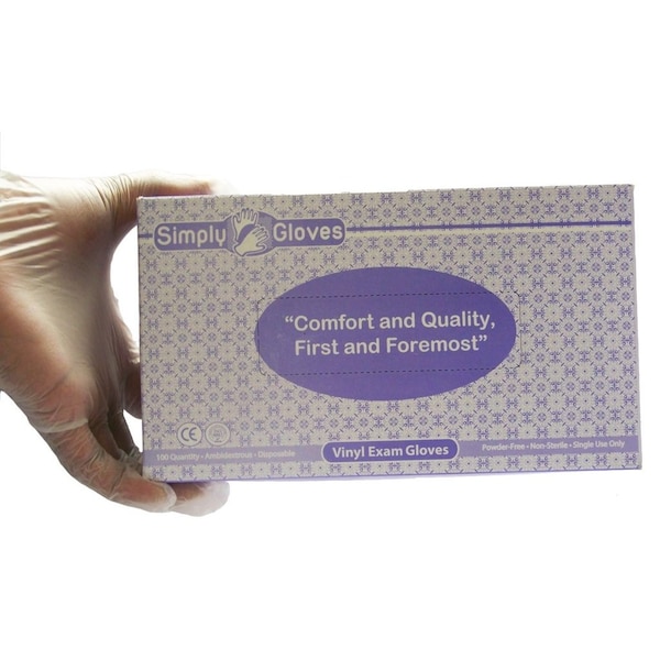 Aoss Medical Supply Simply, Guantes Desechables de Vinilo, Vinilo, S, 100 piezas, Transparentes - 105-6-BX