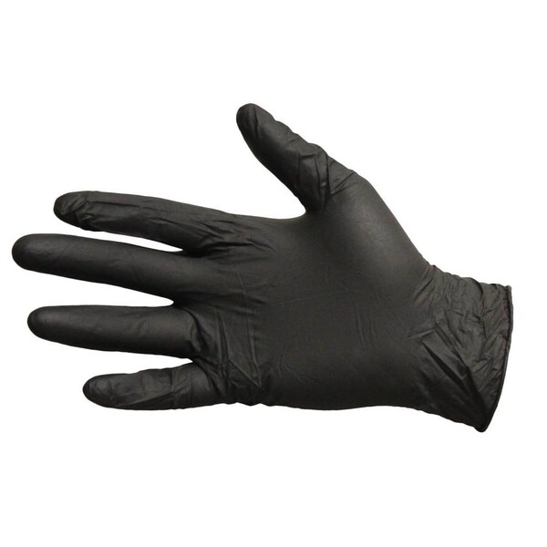 Guantes Desechables de Nitrilo de Impact Products, Nitrilo, Sin Polvo, M, Paquete de 100, Negro - 8642M
