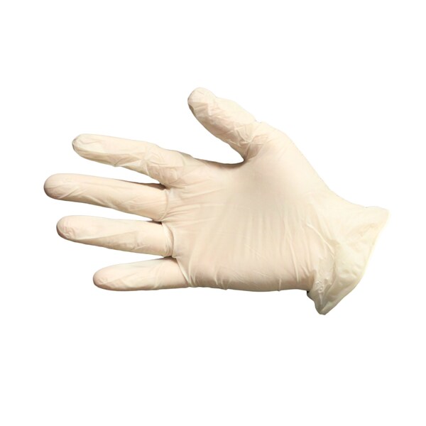 Guantes desechables sintéticos Impact Products, sintéticos elásticos, M, paquete de 100, color beige - 8618M