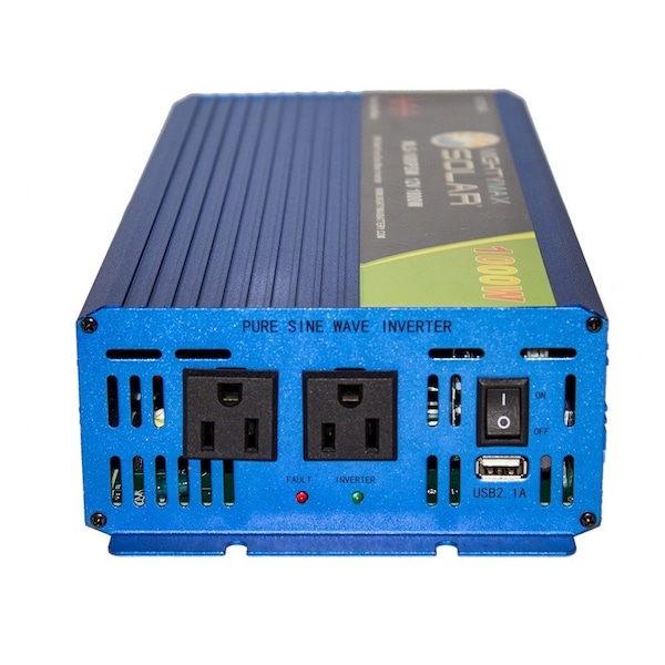 Mighty Max Battery Power Inverter, Pure Sine Wave, 2,000 W Peak, 1,000 W Continuous, 2 Outlets - MAX3532808
