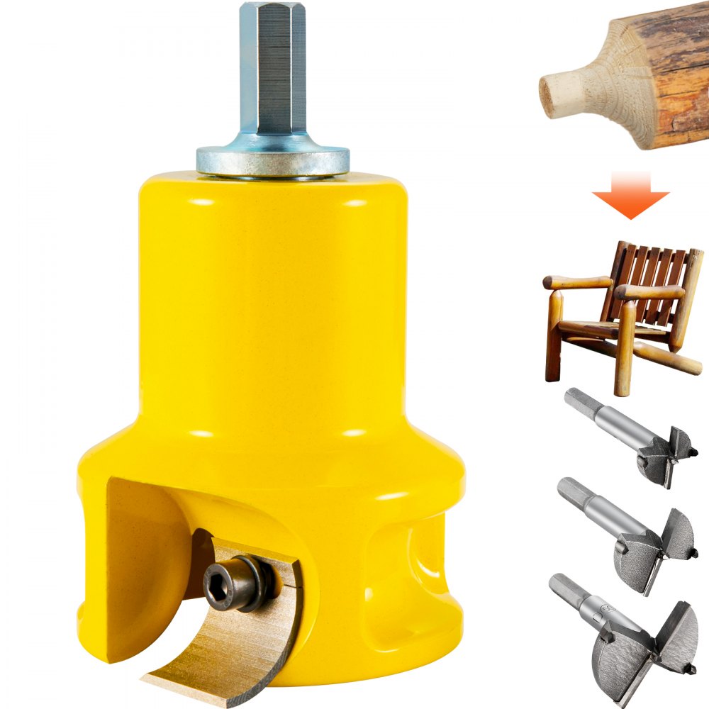 VEVOR Tenon Cutter, 1.5" / 38 mm Diameter, with Dual Curved Blades & Button Screws Home Master Kit, Premium Aluminum & Steel Log Furniture Cutter, Commercial Woodworking Tool for Home Beginner DIY - KSZYCYDBDDWC19K3MV0