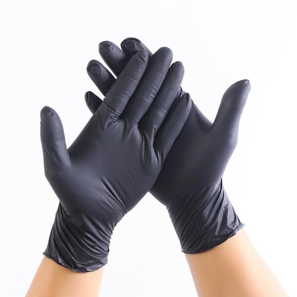 Guantes desechables de nitrilo básicos, 5 mil en la palma, nitrilo, sin polvo, XL, 1000 piezas, negro - Blk5NitrileXLC