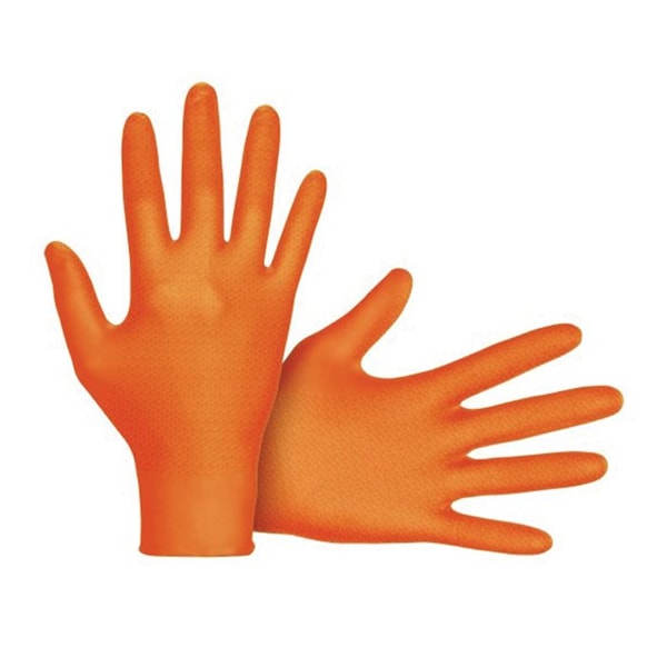 Guantes desechables de nitrilo en polvo, grado de examen, libres de polvo, con agarre Astro-Grip de Sas Safety - 7 mil - Extra grande, paquete de 100 - 66474