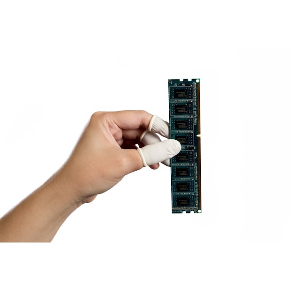 Bertech Finger Cots, 4 mil Palm, Nitrile, sin polvo, L, 720 piezas, blanco - FC-N-L
