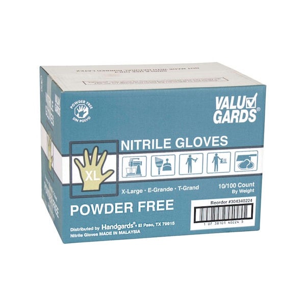 Guantes desechables de nitrilo Valugards Valugards White, Nitrilo, sin polvo, XL, 1000 piezas, blanco - 304340224.