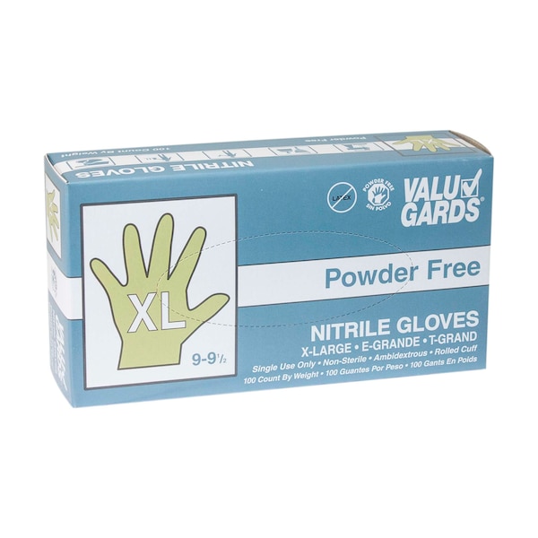 Guantes desechables de nitrilo Valugards Valugards White, Nitrilo, sin polvo, XL, 1000 piezas, blanco - 304340224.