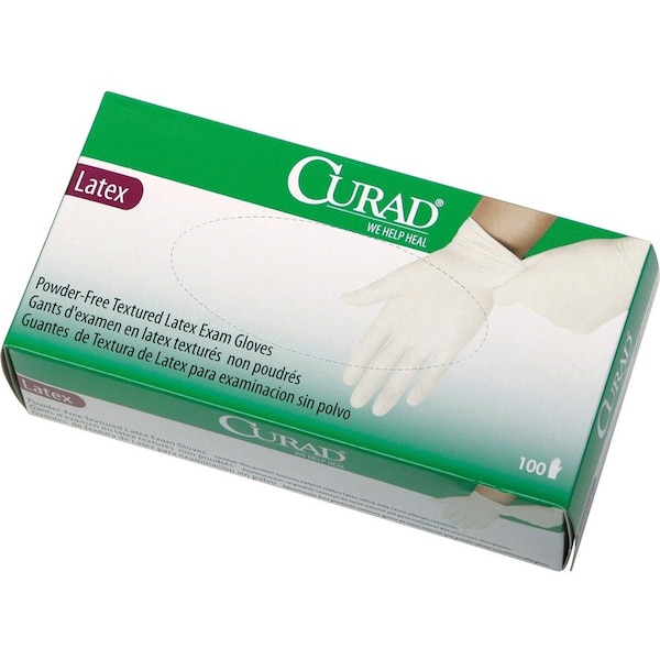 Guantes de examen de látex Curad, 5.9 mil Palm, Látex, sin polvo, XL, 90 piezas, blancos - MIICUR8107