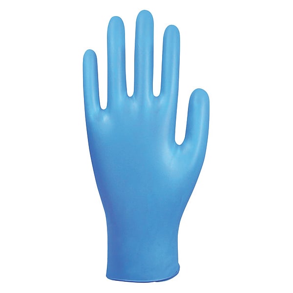 Guantes Desechables Condor, 2.5 mil de Palma, Nitrilo, Sin Talco, Talla S (7), Paquete con 100 piezas, Color Azul - 56JT47
