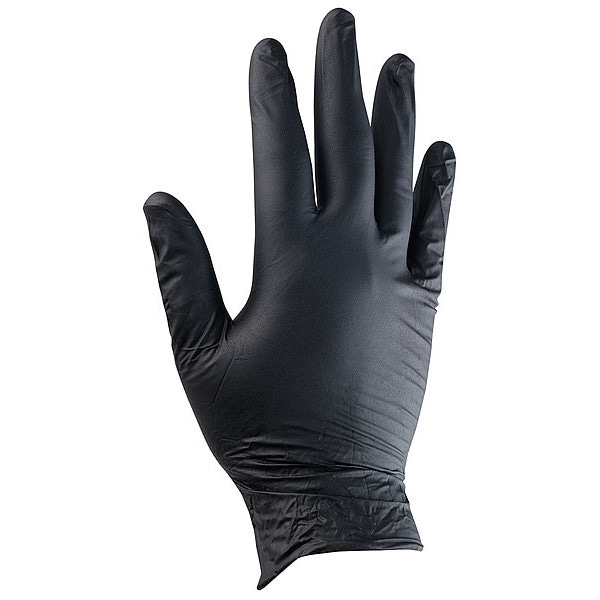 Guantes Desechables Cóndor, 5.5 mil de Grosor en la Palma, de Nitrilo, Sin Polvo, Talla Grande (9), Paquete de 50, Color Negro - 22LD90