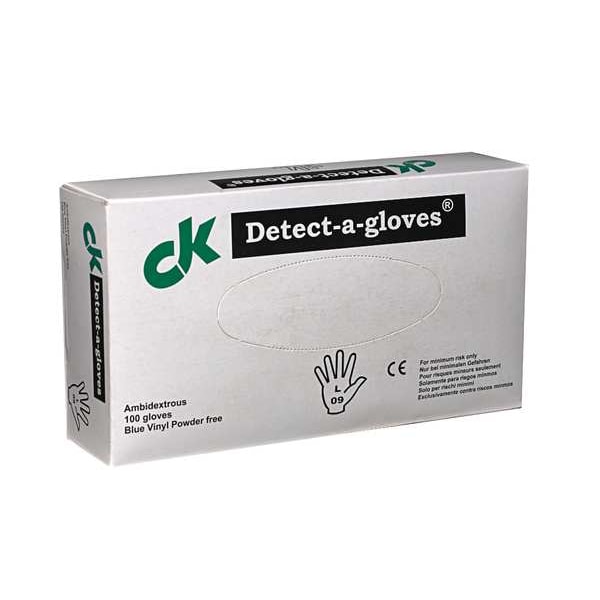 Guantes Desechables Zoro Select, Palma de 5 mil, Vinilo, Sin Polvo, Talla Grande (9), Paquete de 100, Azul - 516983