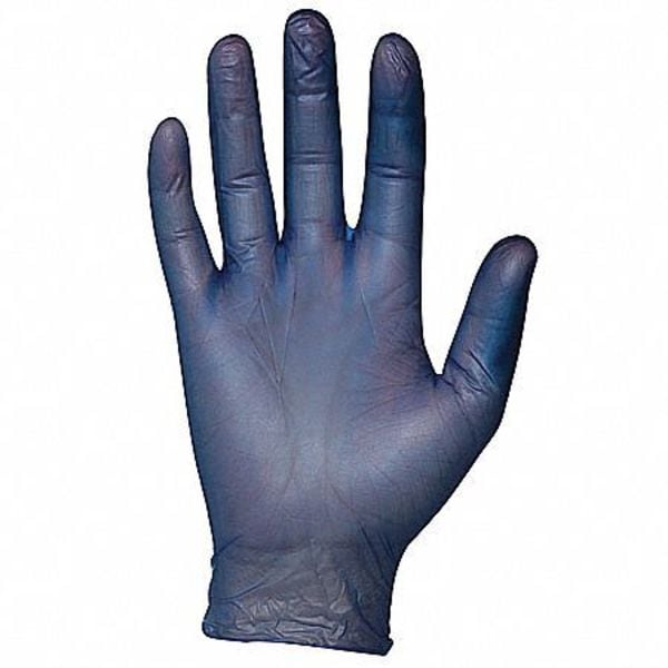 Guantes Desechables Zoro Select, Palma de 5 mil, Vinilo, Sin Polvo, Talla Grande (9), Paquete de 100, Azul - 516983