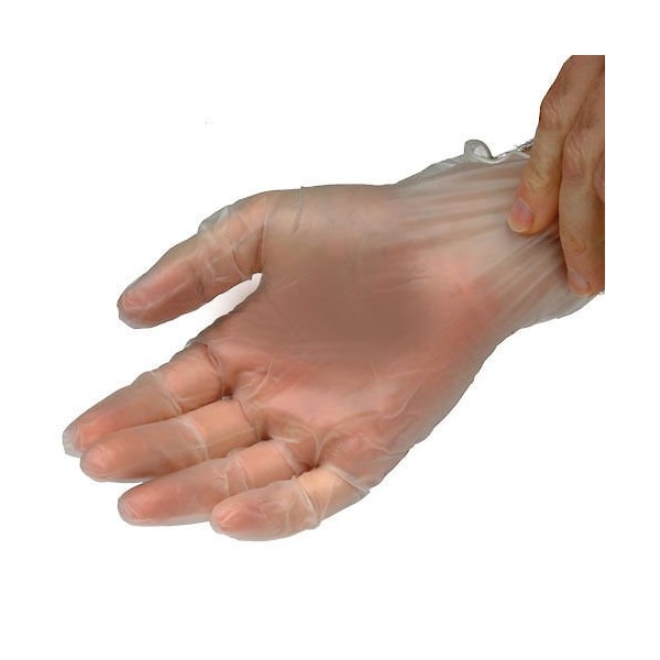 Guantes desechables de vinilo, Safety Zone, 3.2 Palma, Vinilo, sin Polvo, Talla M, Paquete de 100, transparente - GVP9-MD-1