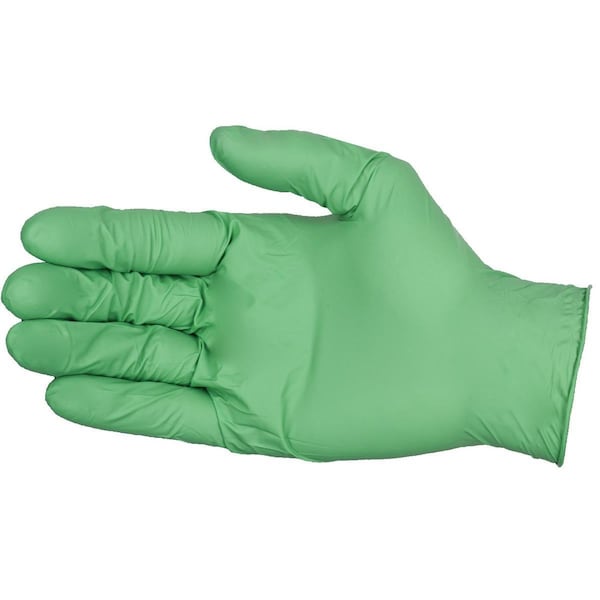 Guantes desechables de nitrilo Showa, 4 mil de espesor en la palma, nitrilo, sin polvo, M, paquete de 100, verde - 6110PFM