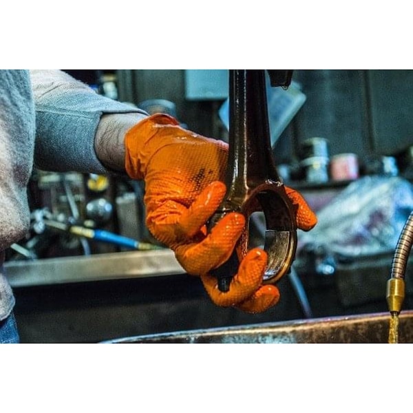 Guantes Desechables para Cuidado de Manos, 8 mil de Espesor en la Palma, Nitrilo, Sin Polvo, Talla L, Paquete de 1000 unidades, Color Naranja - HC-NEOR80LG
