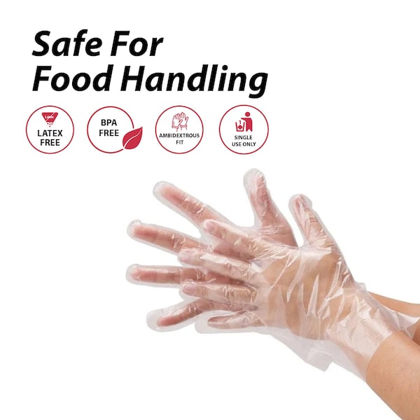 Guantes desechables de polietileno de alta densidad Kleen Chef, sin polvo, tamaño S, paquete de 525, transparentes - BL-KCFS-ES-HDPE-CLDG-01-S