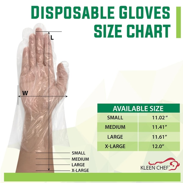 Guantes desechables de polietileno de alta densidad Kleen Chef, sin polvo, tamaño S, paquete de 525, transparentes - BL-KCFS-ES-HDPE-CLDG-01-S