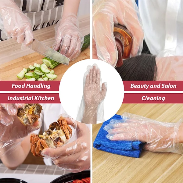 Guantes desechables de polietileno de alta densidad Kleen Chef, sin polvo, tamaño S, paquete de 525, transparentes - BL-KCFS-ES-HDPE-CLDG-01-S