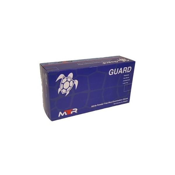 Mtr Guard, Guantes de Examen de Nitrilo, Palma de 5 Mil, Nitrilo, Sin Polvo, L, 100 piezas, Azul - MTR-93004-BX