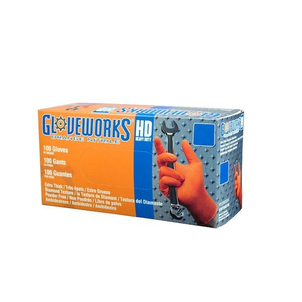 Guantes de nitrilo Anaranjados XXL Gloveworks de la Herramienta ISN - AMXGWON49100